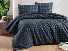 фото кпб karven sadora navy blue 1,5 спальное из ткани Фланель 