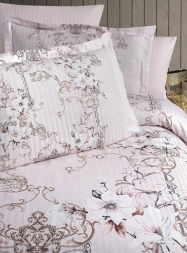 фото КПБ Karven Stripe Satin-SB008 Евро 4 наволочки Цветы артикул N250 -SB008 фото 2