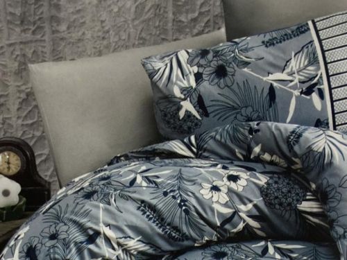 фото КПБ Karven Burrell Navy Blue Евро 4 наволочки Цветы артикул N023 BURRELL NAVY BLUE фото 2