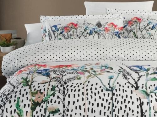 фото КПБ Karven Stripe Satin-SB004 Евро 4 наволочки Цветы артикул N250 -SB004 фото 2