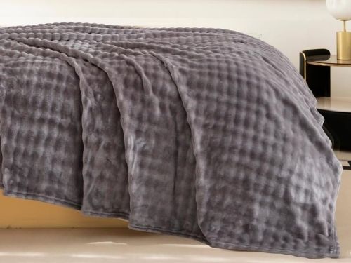 плед karven solid bubble v3/grey 150*200 из ткани Велсофт в категории  рисунок  фото 2