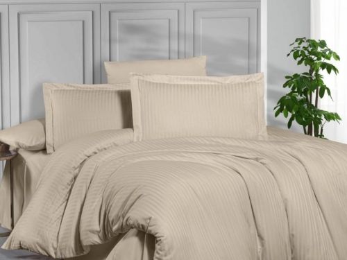 фото КПБ Karven Stripe Satin-SS 012 бежевый 1,5 спальное  артикул N162-SS 012