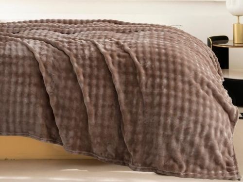 плед karven solid bubble v8/coffee 200*220 из ткани Велсофт в категории  рисунок  фото 2