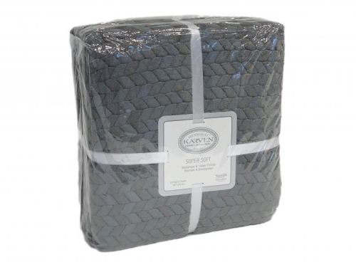 плед karven super soft benzia 200*220 p 944 т.серый из ткани Велсофт в категории  рисунок  фото 3