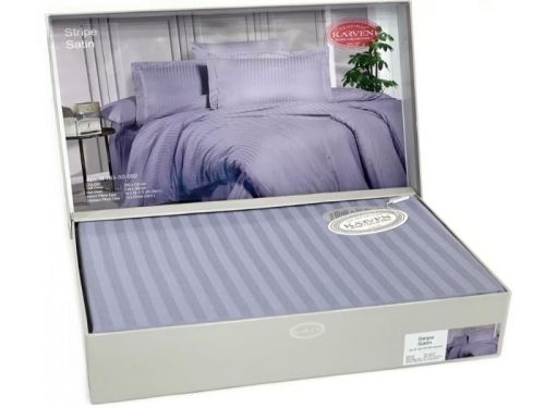 фото КПБ Karven Stripe Satin-SS 002 сиреневый Евро 4 наволочки  артикул N163-SS 002 фото 2