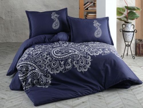 фото КПБ Karven Nilla Navy Blue v1 Евро  артикул N023/1 NILLA NAVY BLUE V1