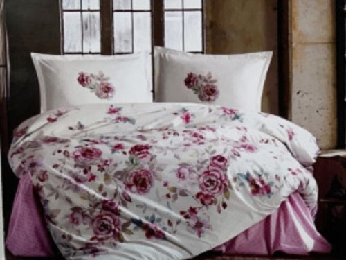 фото КПБ Karven Desima Pink v-1 Евро 4 наволочки Цветы артикул N023 DESIMA PINK V-1