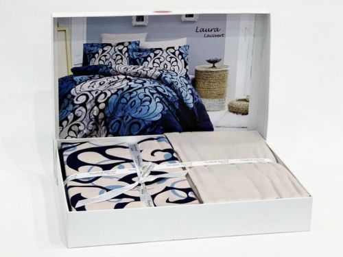 фото КПБ Karven Laura Navy Blue семейное  артикул N026 LAURA NAVY BLUE фото 2