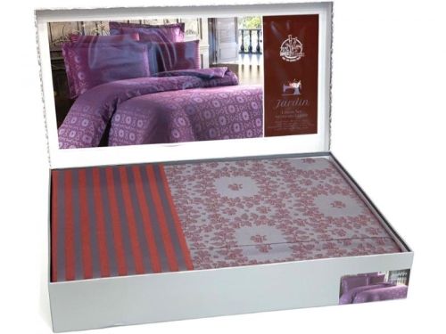 фото КПБ Karven Jardin бордовый Евро 4 наволочки  артикул N065 Jardin бордовый