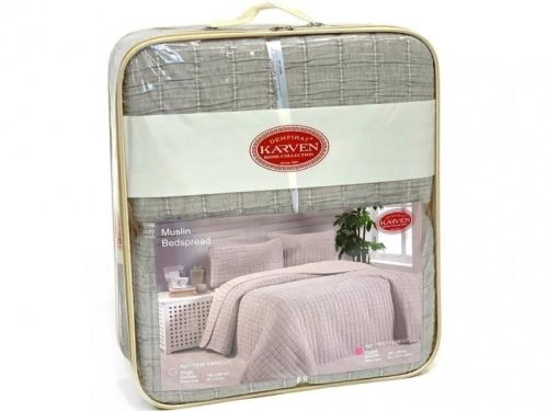 покрывало karven muslin kare v1 240*260 из ткани Хлопок в категории С наволочками рисунок  фото 3