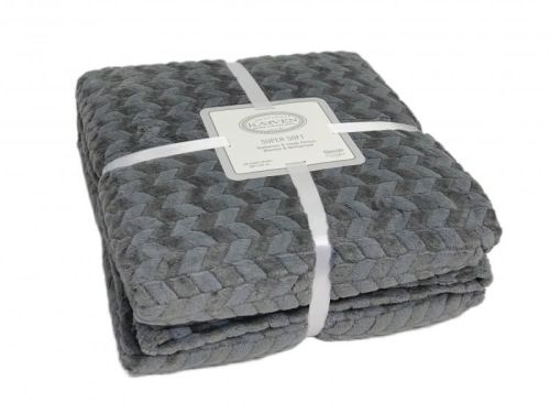 плед karven super soft benzia 200*220 p 944 т.серый из ткани Велсофт в категории  рисунок  фото 2