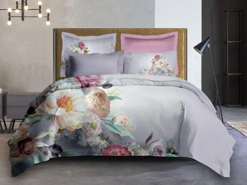 фото КПБ Tango DeLux-Satin tis04-822 1,5 спальное Цветы артикул TIS04-822 код1097