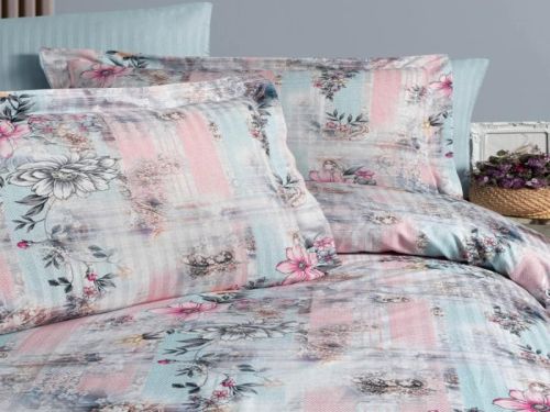фото КПБ Karven Stripe Satin-SB005 Евро 4 наволочки Цветы артикул N250 -SB005 фото 2