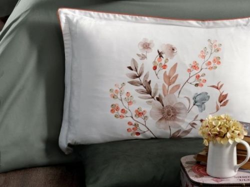 фото КПБ Karven MADENA Beige Евро 4 наволочки Цветы артикул N359 MADENA BEIGE фото 3