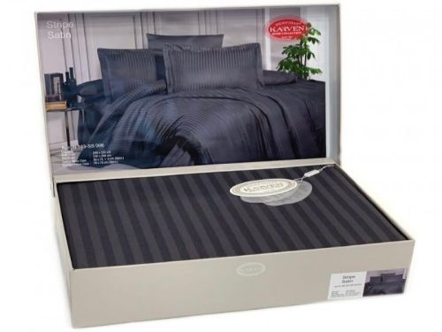 фото КПБ Karven Stripe Satin-SS 006 антрацит Семейное  артикул N164-SS 006 фото 4