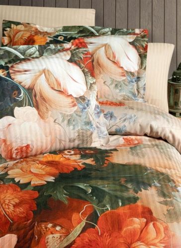 фото КПБ Karven Stripe Satin-SB002 Евро 4 наволочки Цветы артикул N250 -SB002 фото 2