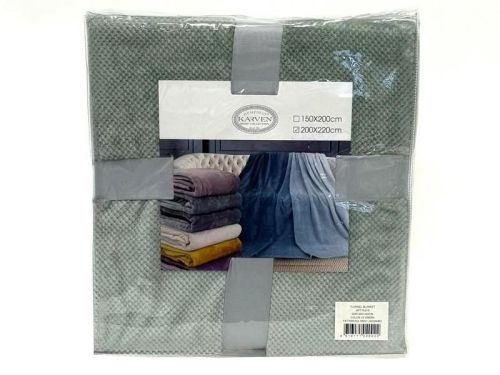 плед karven print jacqaurd v2/green 200*220 из ткани Велсофт в категории  рисунок  фото 6