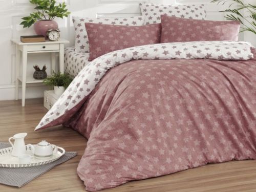 фото КПБ Karven Light Roze Семейное Звезды артикул N031 LIGHT ROZE