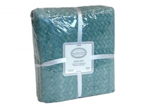 плед karven super soft benzia 200*220 p 944 морская волна из ткани Велсофт в категории  рисунок  фото 3