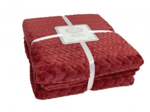 плед karven super soft benzia 160*220 р 943 бордовый из ткани Велсофт в категории  рисунок  фото 2