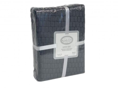 плед karven super soft melinda 200*220 р 942 аптрацит из ткани Велсофт в категории  рисунок  фото 2