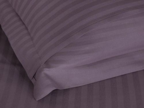 фото КПБ Karven Stripe Satin-SS 011 т.лиловый Евро 4 наволочки  артикул N163-SS 011 фото 2