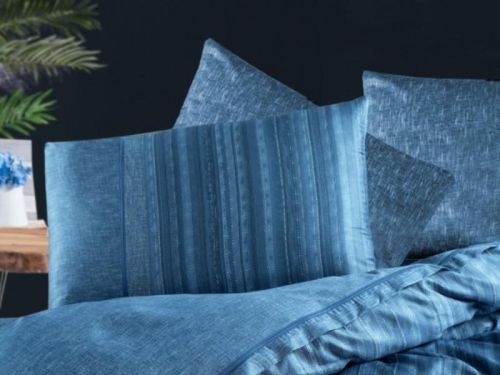 фото КПБ Karven TALYA Blue Евро 4 наволочки Полоса артикул N359 TALYA BLUE фото 2