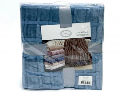 плед karven cutting v4/blue 150*200 из ткани Велсофт в категории  рисунок  фото 5