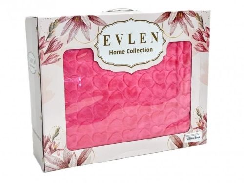 плед evlen super soft сердце 180*240 p 945 poзoвый из ткани Велсофт в категории  рисунок  фото 2