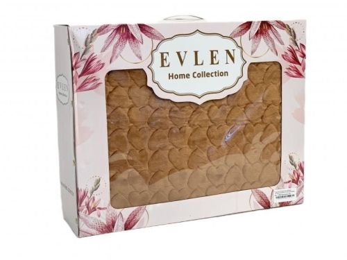 плед evlen super soft сердце 180*240 p 945 кopичнeвый из ткани Велсофт в категории  рисунок  фото 2