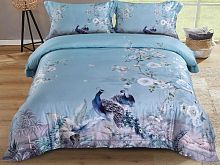 фото кпб tango delux-satin tis07-800/57 евро из ткани Мако-сатин Цветы Птицы - Лебеди - Павлины