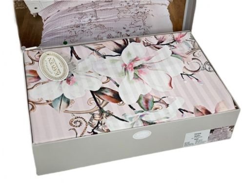 фото КПБ Karven Stripe Satin-SB008 Евро 4 наволочки Цветы артикул N250 -SB008 фото 6