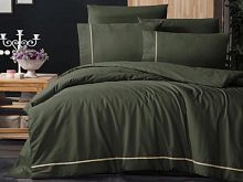 фото кпб karven alisa dark green 1,5 спальное из ткани Ранфорс  