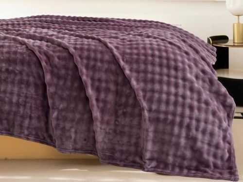 плед karven solid bubble v1/purple 200*220 из ткани Велсофт в категории  рисунок  фото 2