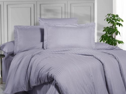 фото КПБ Karven Stripe Satin-SS 002 сиреневый 1,5 спальное  артикул N162-SS 002