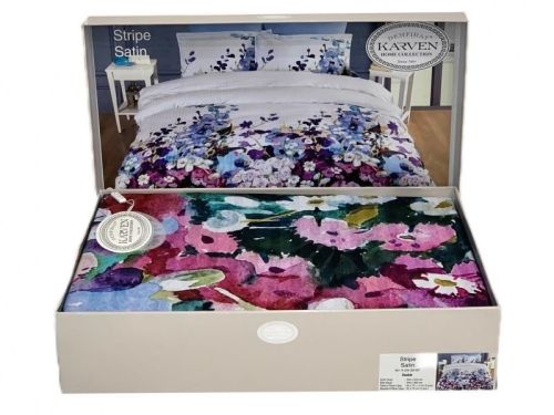 фото КПБ Karven Stripe Satin-SB007 Евро 4 наволочки Цветы артикул N250 -SB007 фото 5