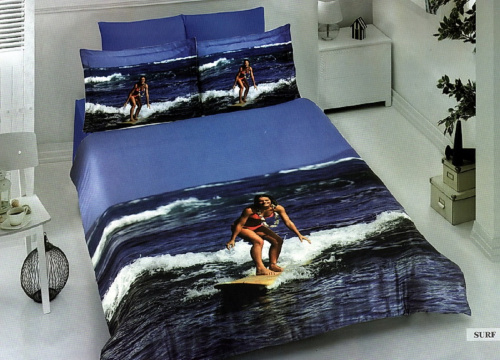 фото КПБ Virginia Secret 3D Digital Surf 1331-20 Евро Море Люди артикул 1331-20