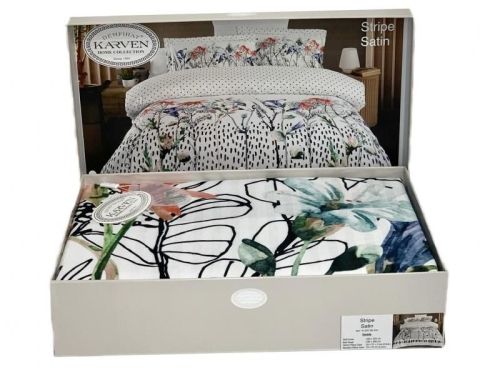 фото КПБ Karven Stripe Satin-SB004 Евро 4 наволочки Цветы артикул N250 -SB004 фото 5