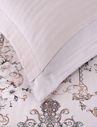 фото КПБ Karven Stripe Satin-SB008 Евро 4 наволочки Цветы артикул N250 -SB008 фото 3