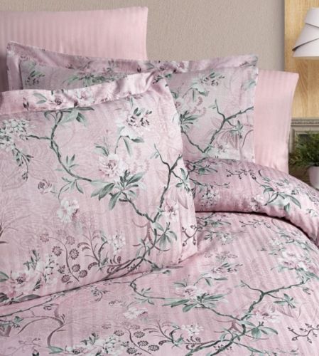 фото КПБ Karven Stripe Satin-SB003 Евро 4 наволочки Цветы артикул N250 -SB003 фото 2