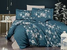 фото кпб karven arya turquoise 1,5 спальное из ткани Сатин Цветы