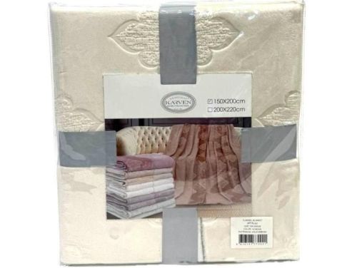 плед karven solid emboss v2/beige 150*200 из ткани Велсофт в категории  рисунок  фото 5