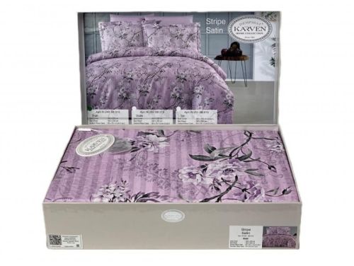 фото КПБ Karven Stripe Satin-SB015 Евро 4 наволочки Цветы артикул N250 -SB015 фото 2