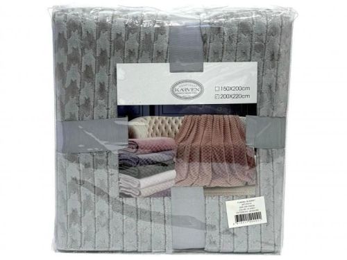 плед karven jacqaurd v2/grey 200*220 из ткани Велсофт в категории  рисунок  фото 6