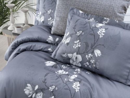 фото КПБ Karven Evan indigo Евро 4 наволочки Цветы артикул N021 EVAN INDIGO фото 2